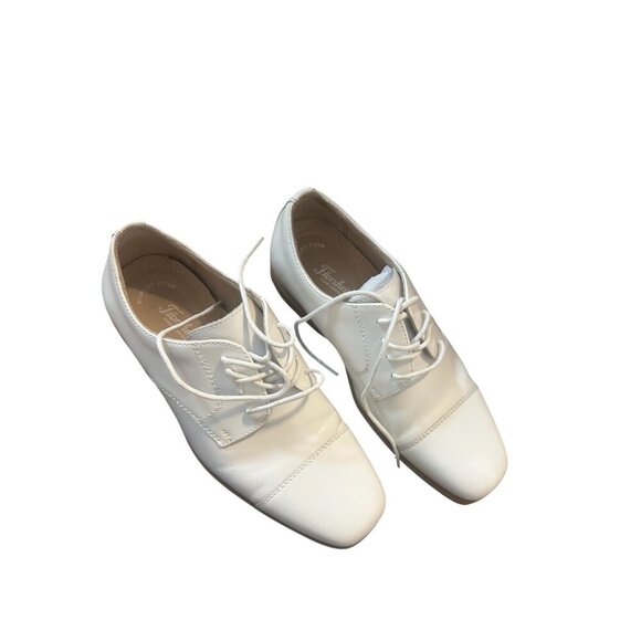 Florsheim  Cap Toe Ox, Jr.  Leather Upper White Smooth Leather 6.5 Big Kid - Picture 2 of 4